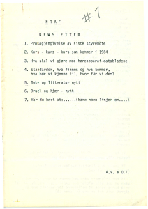 Forside av medlemsblad nr. 1