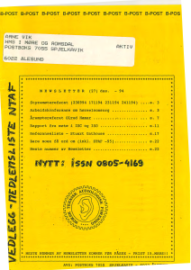 Forside av medlemsblad nr. 27