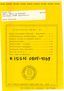 Forside av medlemsblad nr. 28