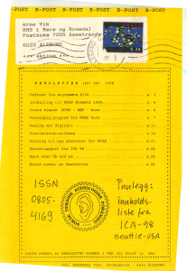 Forside av medlemsblad nr. 40