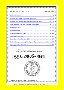 Forside av medlemsblad nr. 139